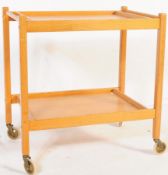 VINTAGE 20TH CENTURY TEAK WOOD BUTLERS SERVING TROLLEY