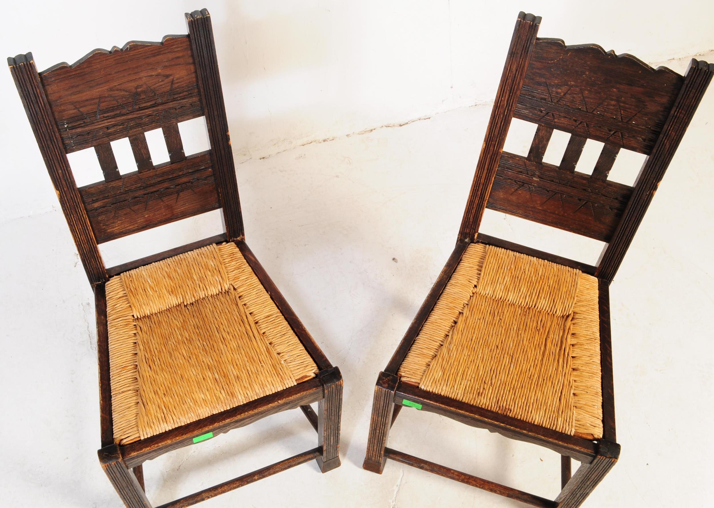 TWO MATCHING EARLY 20TH CENTURY INLAID RATTAN WICKER CHAIRS - Image 3 of 3