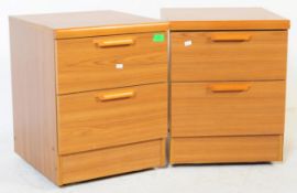 PAIR OF MID CENTURY TEAK BEDSIDE CABINETS