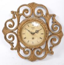 EARLY 20TH CENTURY GILT ART NOUVEAU WALL HANGING CLOCK