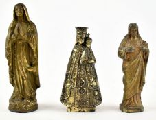 THREE 19TH CENTURY FRENCH BRASS ECCLESIASTICAL FIGURES