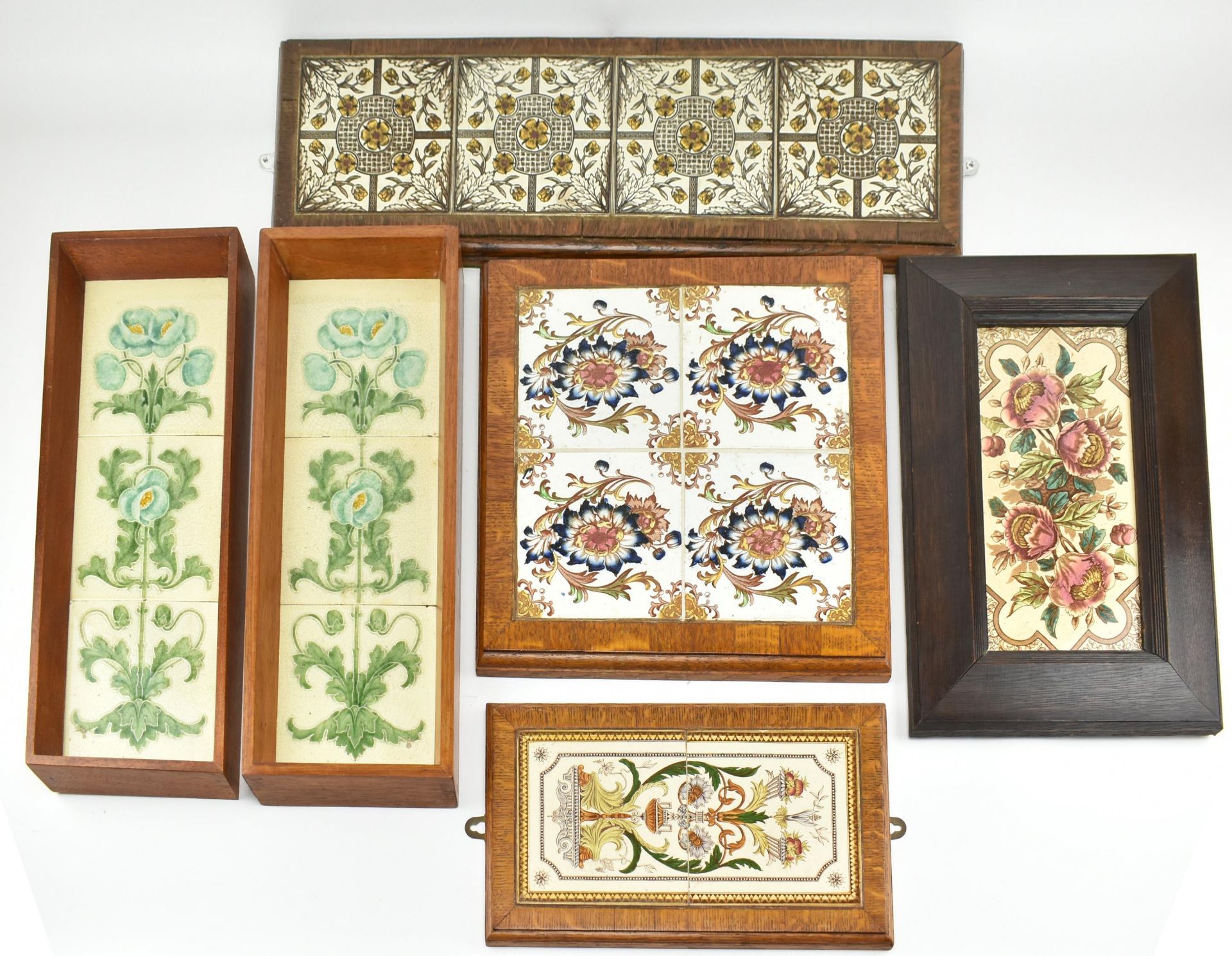 COLLECTION OF FRAMED VICTORIAN & LATER TILES