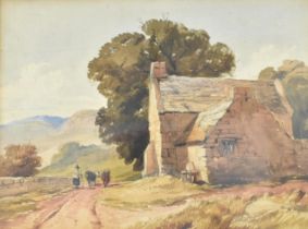 EARLY 20TH CENTURY WATERCOLOUR PAINTING OF A FARMHOUSE