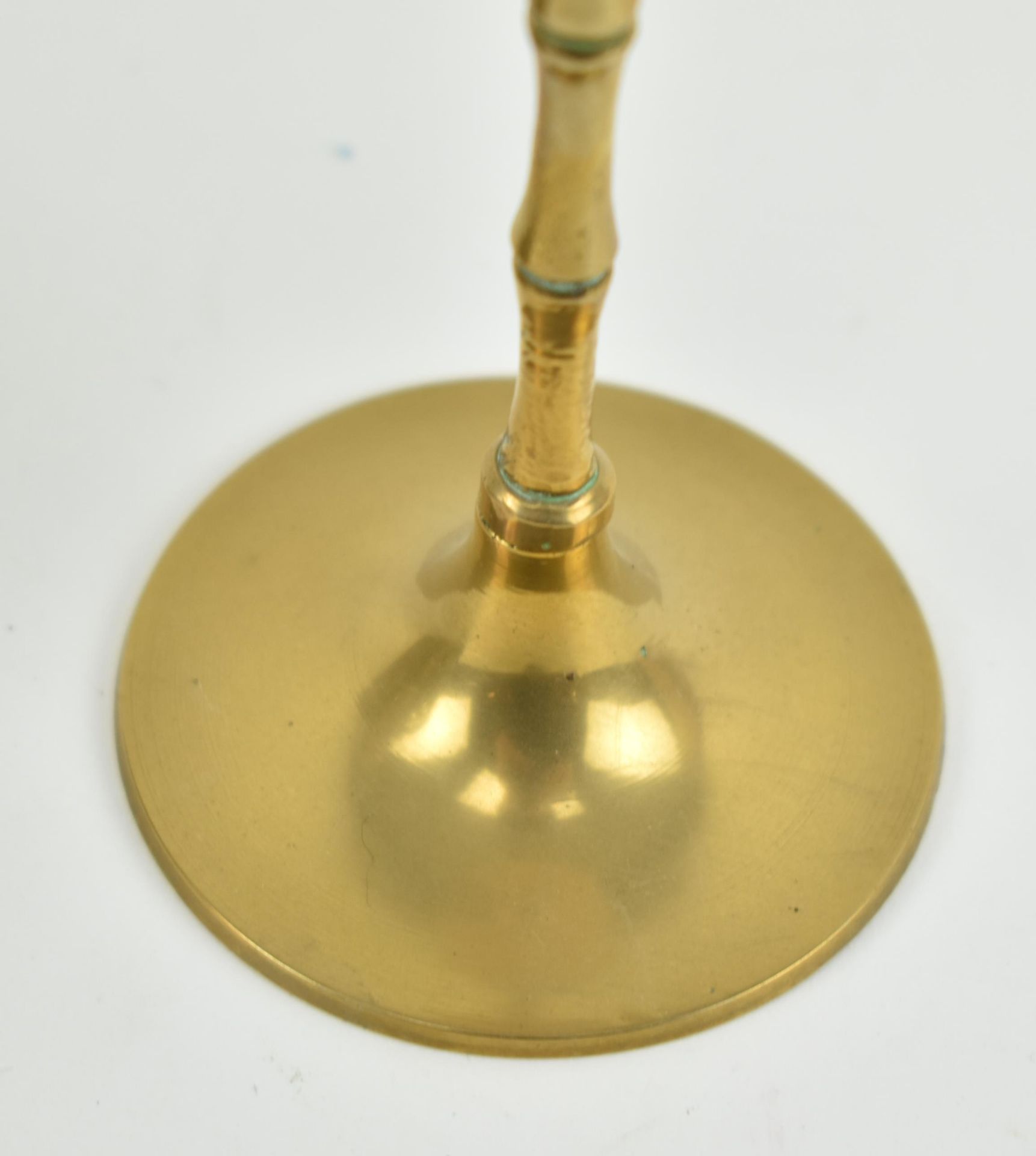 THREE VICTORIAN GOTHIC BRASS CANDLESTICK HOLDERS - Image 6 of 8