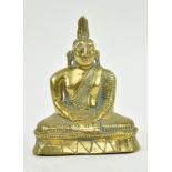 19TH CENTURY SRI LANKAN BRASS TEMPLE BUDDHA STATUE