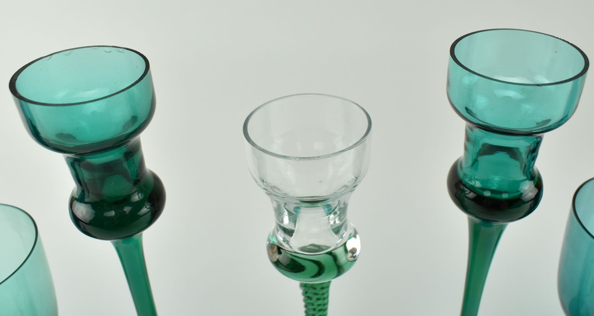 COLLECTION OF EARLY 20TH CENTURY TEAL DRINKING GLASSES - Image 6 of 11