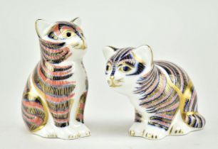 ROYAL CROWN DERBY - TWO 2004 PORCELAIN CAT PAPERWEIGHTS