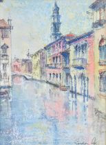 GORDON COX - PASTEL ON PAPER ARTWORK OF VENICE SCENE