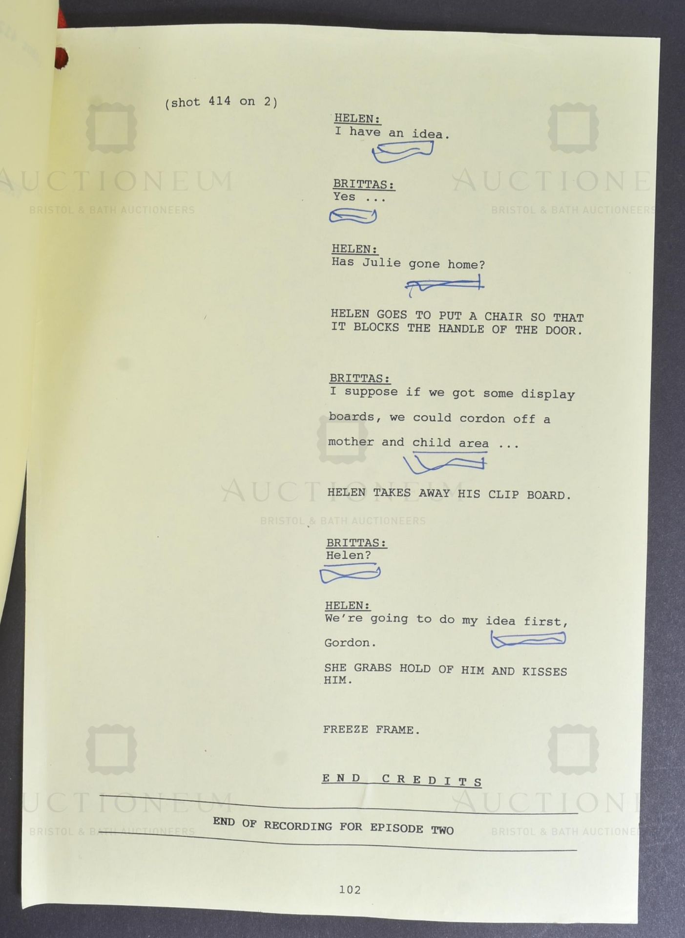 THE BRITTAS EMPIRE (BBC SITCOM) - ORIGINAL CAMERA SCRIPT - Image 8 of 8