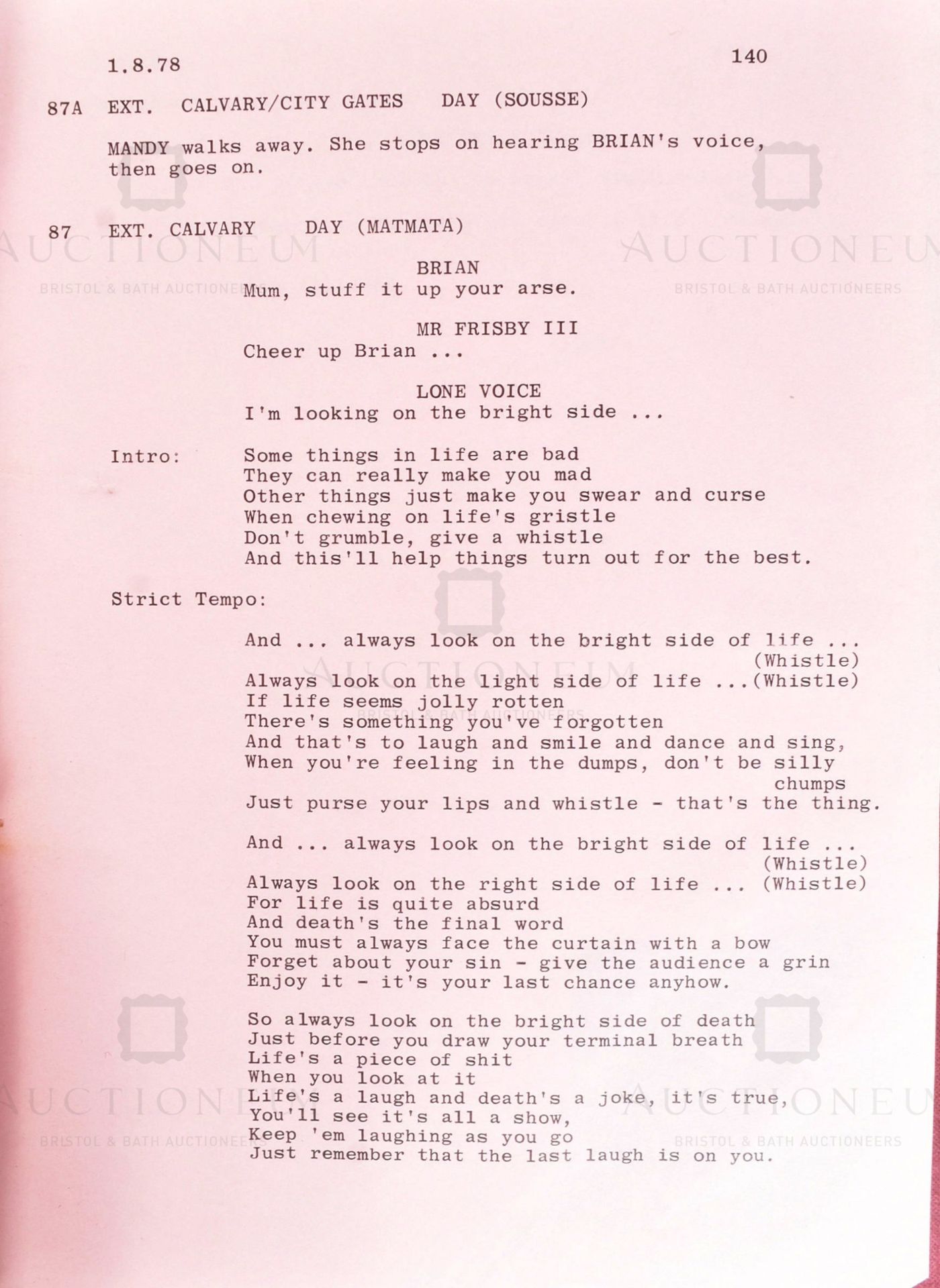 THE LIFE OF BRIAN (1979 MONTY PYTHON FILM) - ORIGINAL SCRIPT - Image 7 of 8