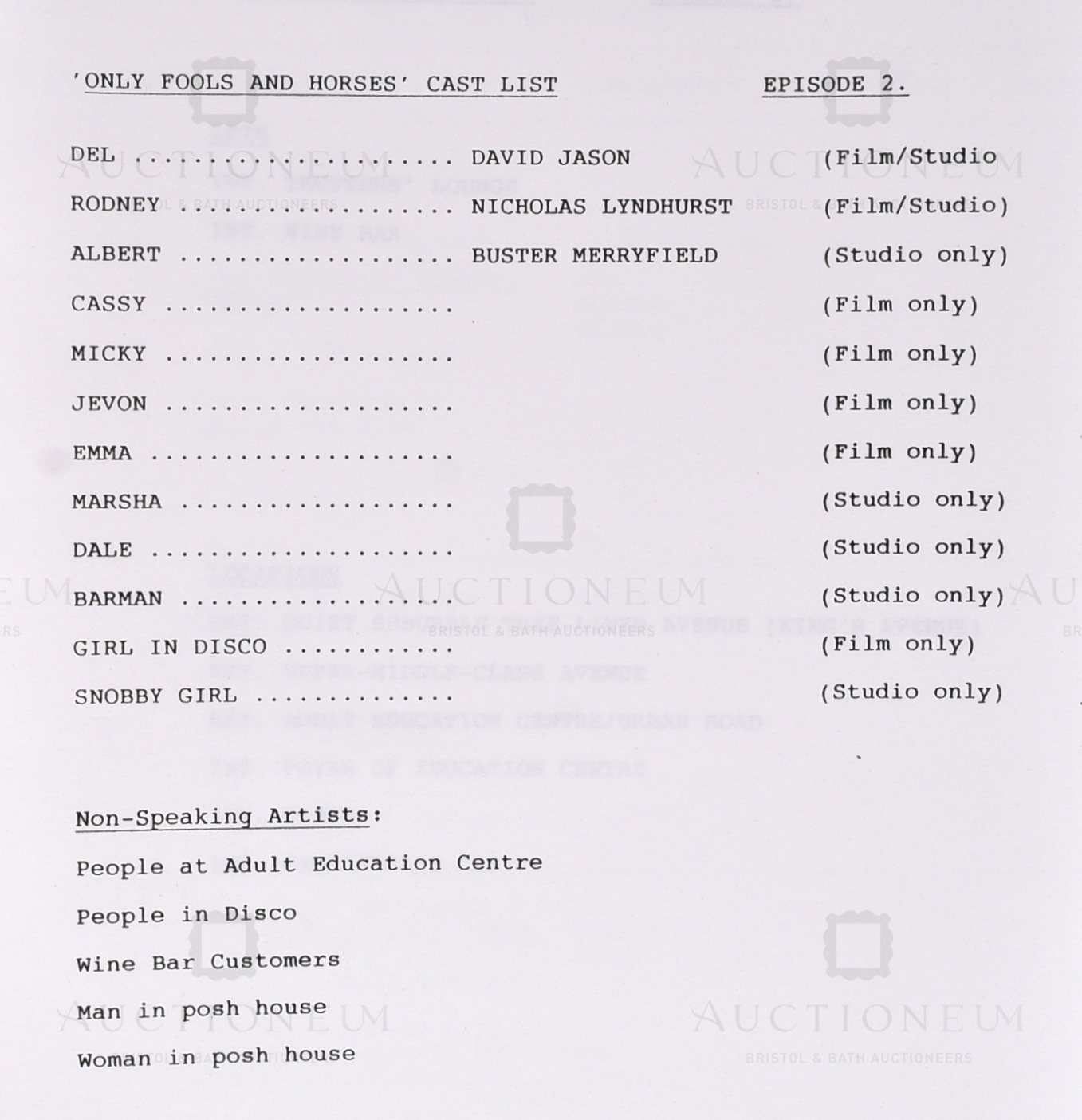 ONLY FOOLS & HORSES - YUPPY LOVE - DAVID JASON'S PERSONAL SCRIPT - Image 3 of 7