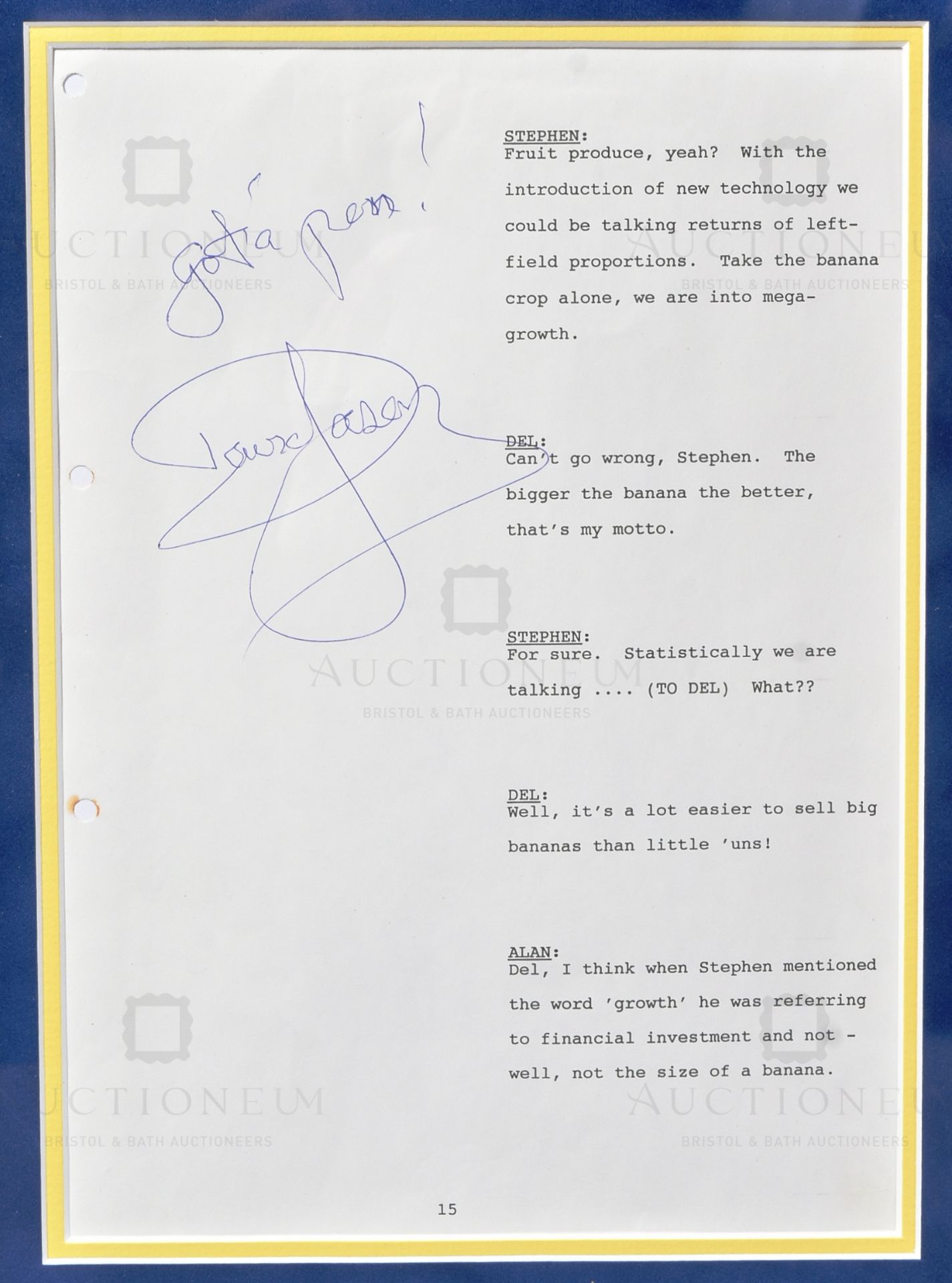 ONLY FOOLS & HORSES - JOLLY BOY'S OUTING ORIGINAL SCRIPT DISPLAY - Image 2 of 5
