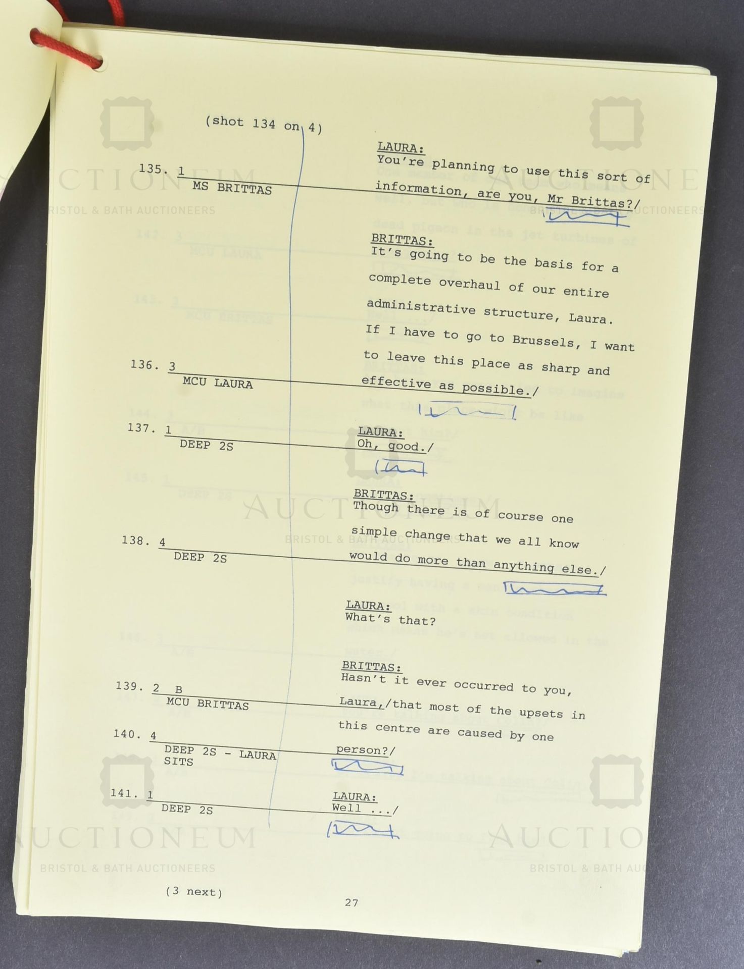 THE BRITTAS EMPIRE (BBC SITCOM) - ORIGINAL CAMERA SCRIPT - Image 7 of 8