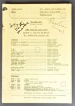 HI-DE-HI (BBC SITCOM) - ORIGINAL PRODUCTION CAMERA SCRIPT