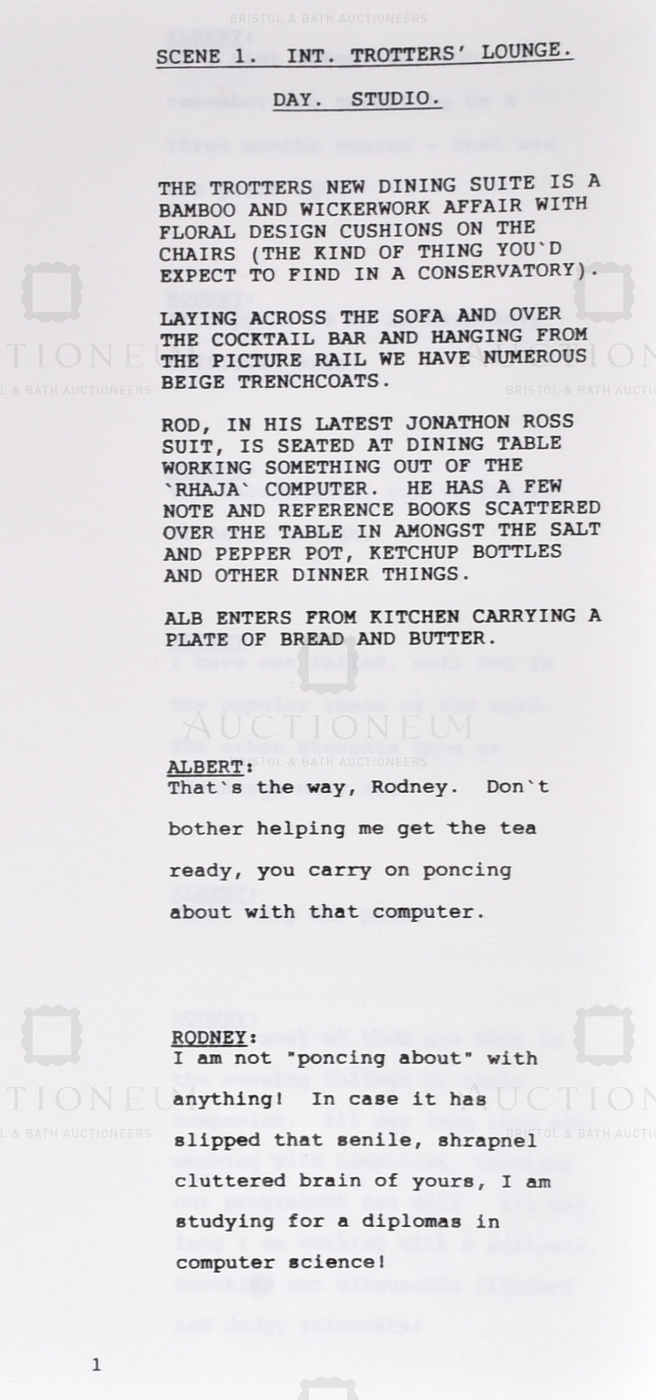 ONLY FOOLS & HORSES - YUPPY LOVE - DAVID JASON'S PERSONAL SCRIPT - Image 5 of 7