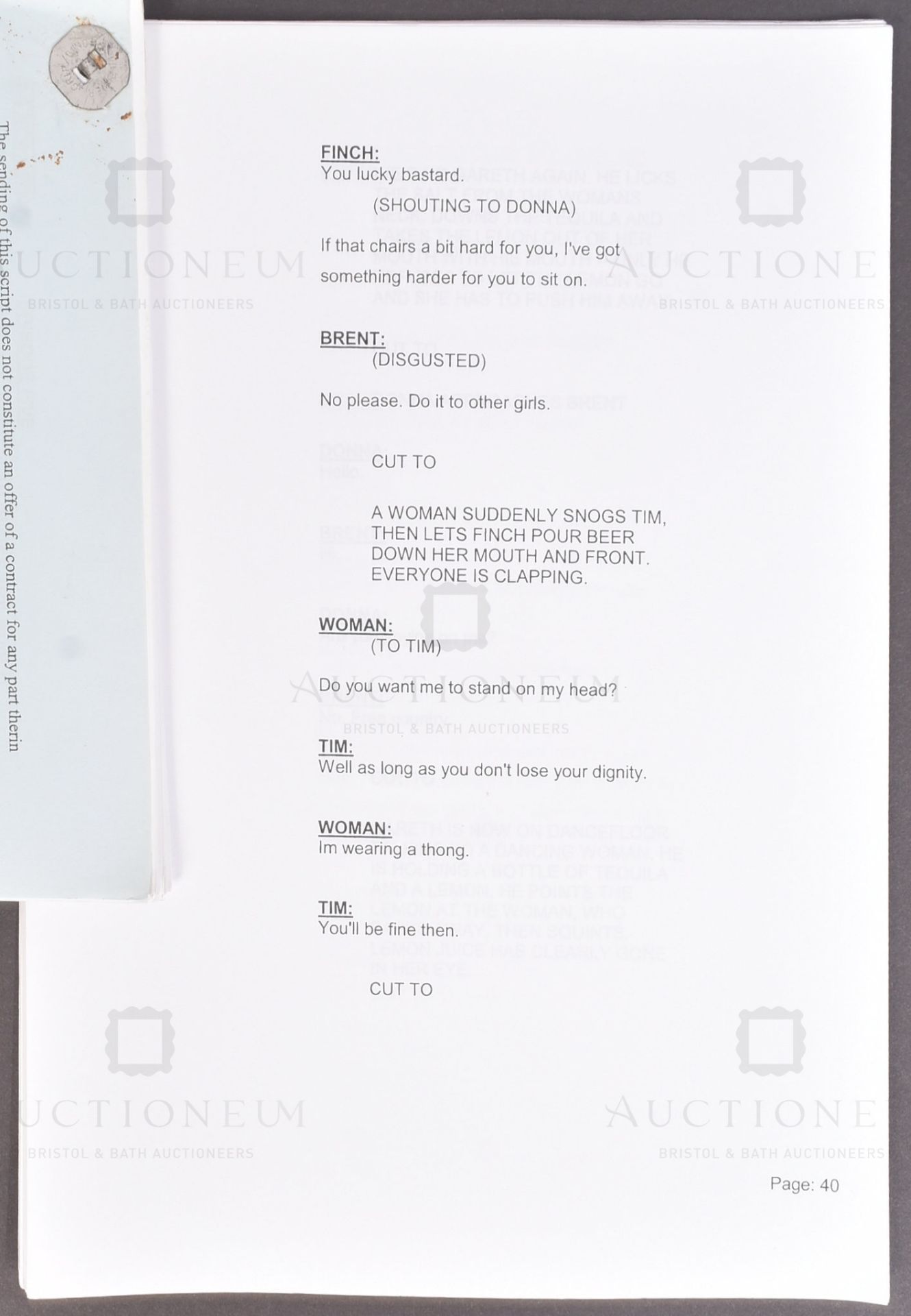 THE OFFICE (BBC SITCOM 2001-2003) - ORIGINAL PRODUCTION SCRIPT - Image 5 of 6