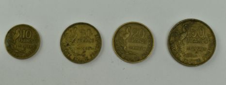 A GROUP OF 4 PCS 1940-40S OLD FRENCH COINS