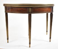 19TH CENTURY VICTORIAN MAHOGANY AND BRASS GAMES TABLE