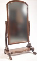 LARGE VICTORIAN MAHOGANY CHEVAL FULL LENGTH MIRROR