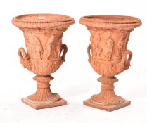 PAIR OF 1930s NEO CLASSICAL STYLE TERRACOTTA URNS
