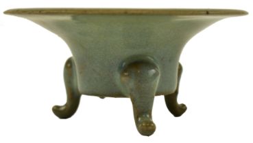 QING DYNASTY RU WARE MANNER CERAMIC CELADON CENSER