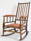 19TH CENTURY WILLIAM & MARY REVIVAL ROCKING ARMCHAIR