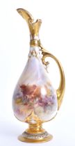 LATE VICTORIAN C1873 ROYAL WORCESTER M. STINTON CHINA VASE