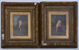 AFTER WILLIAM ETTY - PAIR OF OIL ON BOARD NUDE PAINTINGS