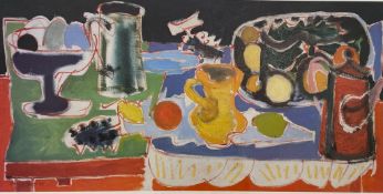 PATRICK HERON - THE LONG TABLE WITH FRUIT 1949