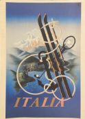 A. M. CASSANDRE - "ITALIA" TRAVEL POSTER