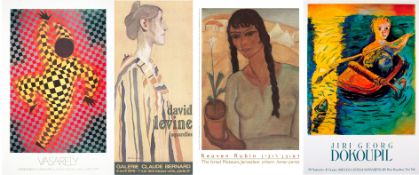 FOUR MODERN ART LITHOGRAPH EXHIBITION POSTERS