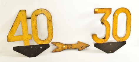 RAILWAYANA - THREE CAST METAL AND PAINTED SIGNS