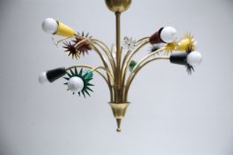 MID CENTURY 1950S FRENCH EIGHT BRANCH CEILING LIGHT
