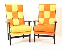MATCHING PAIR OF CONTEMPORARY FAUX LEATHER ARMCHAIRS