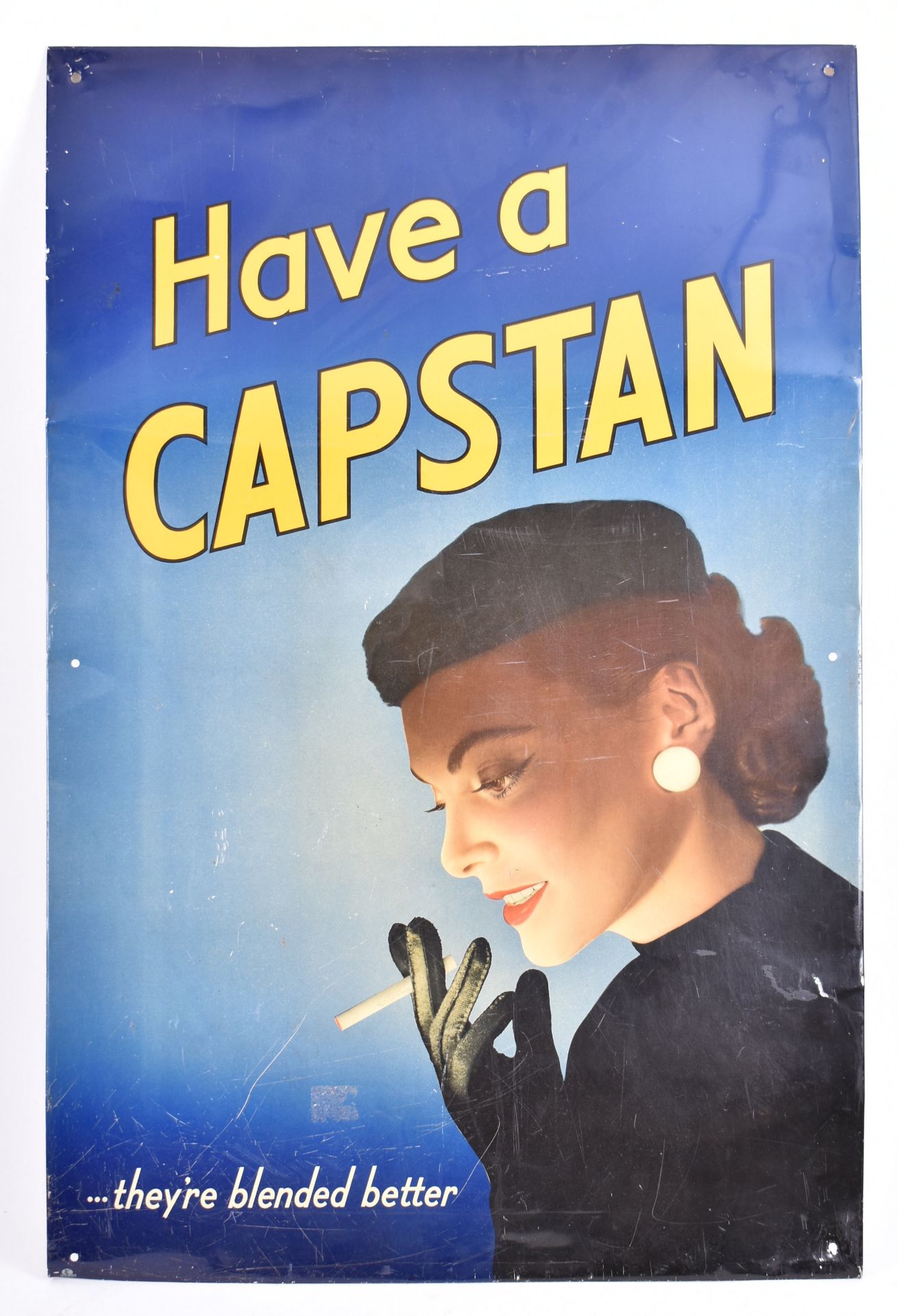 VINTAGE ADVERTISING - CAPSTAN - 1950S TIN ADVERTISEMENT SIGN - Image 5 of 5