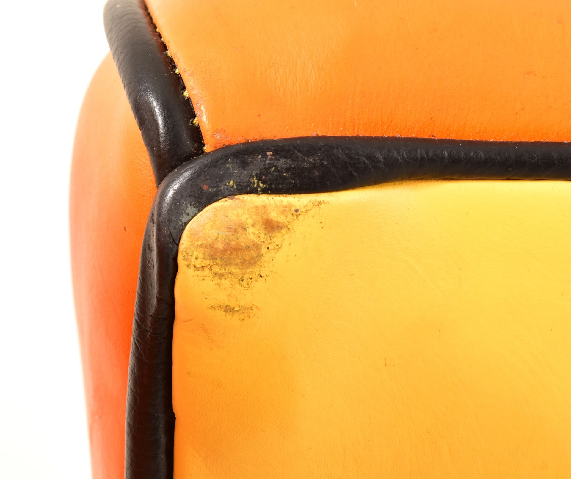 MATCHING PAIR OF CONTEMPORARY FAUX LEATHER ARMCHAIRS - Image 8 of 8