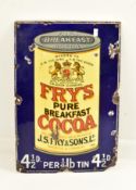 FRY'S COCOA - EARLY 20TH CENTURY ADVERTISING ENAMEL SIGN