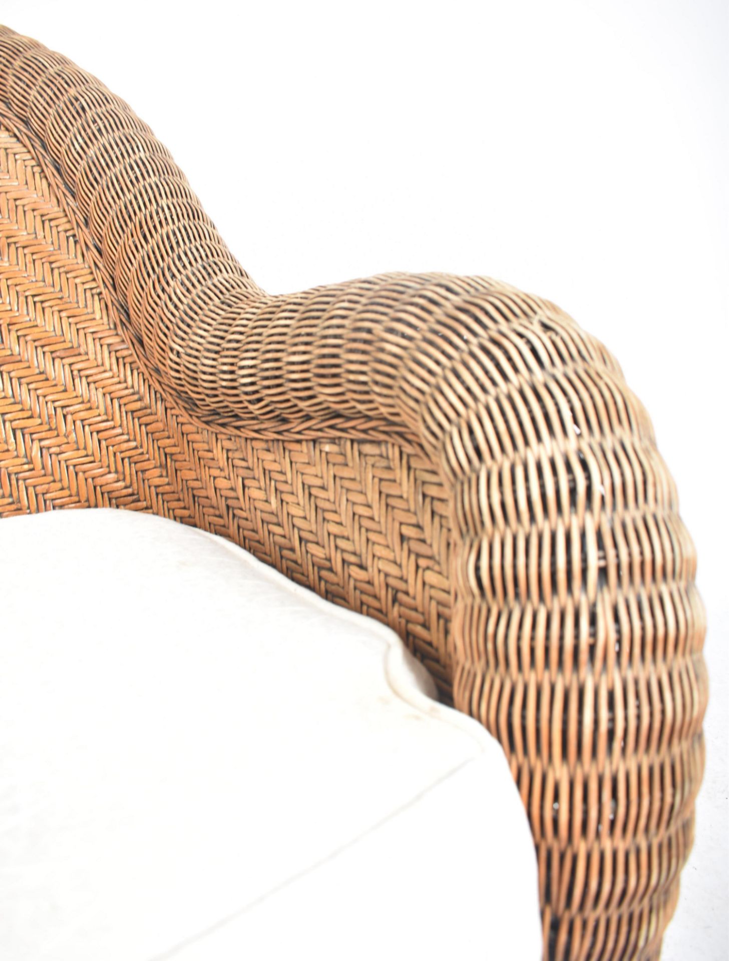 20TH CENTURY RATTAN AND WICKER CONSERVATORY ARMCHAIR - Image 3 of 6