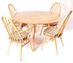 ERCOL - MID CENTURY DINING TABLE AND MATCHING FOUR CHAIRS