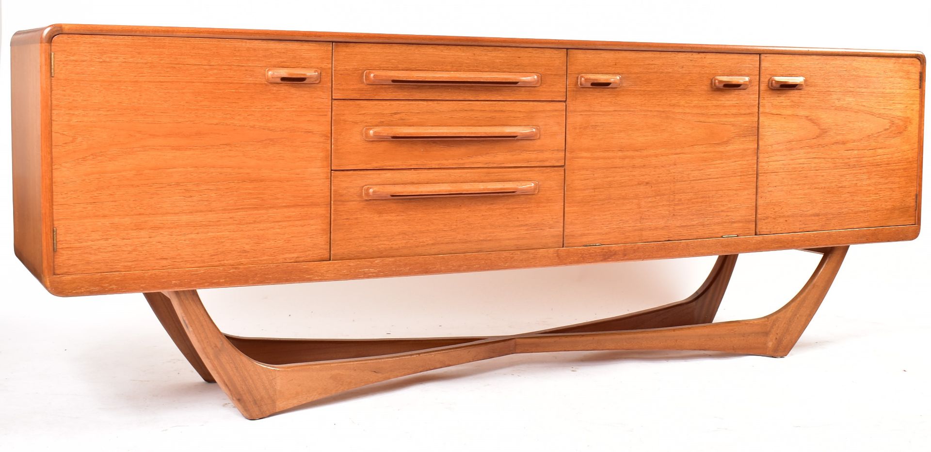 BEITHCRAFT LTD - MID CENTURY 1960S TEAK CROSS LEGS SIDEBOARD