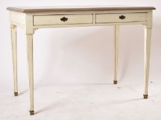 ROCHE BOBOIS - FRENCH WHITE PAINTED TWO DRAWERS WRITING DESK