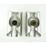 PAIR OF 20TH CENTURY 1970S STAINLESS STEEL WALL SCONCES