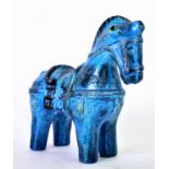1960S VINTAGE ITALIAN POTTERY BLUE BITOSSI HORSE