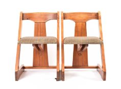 MATCHING PAIR OF 20TH CENTURY PINE FRAMED CHAIRS