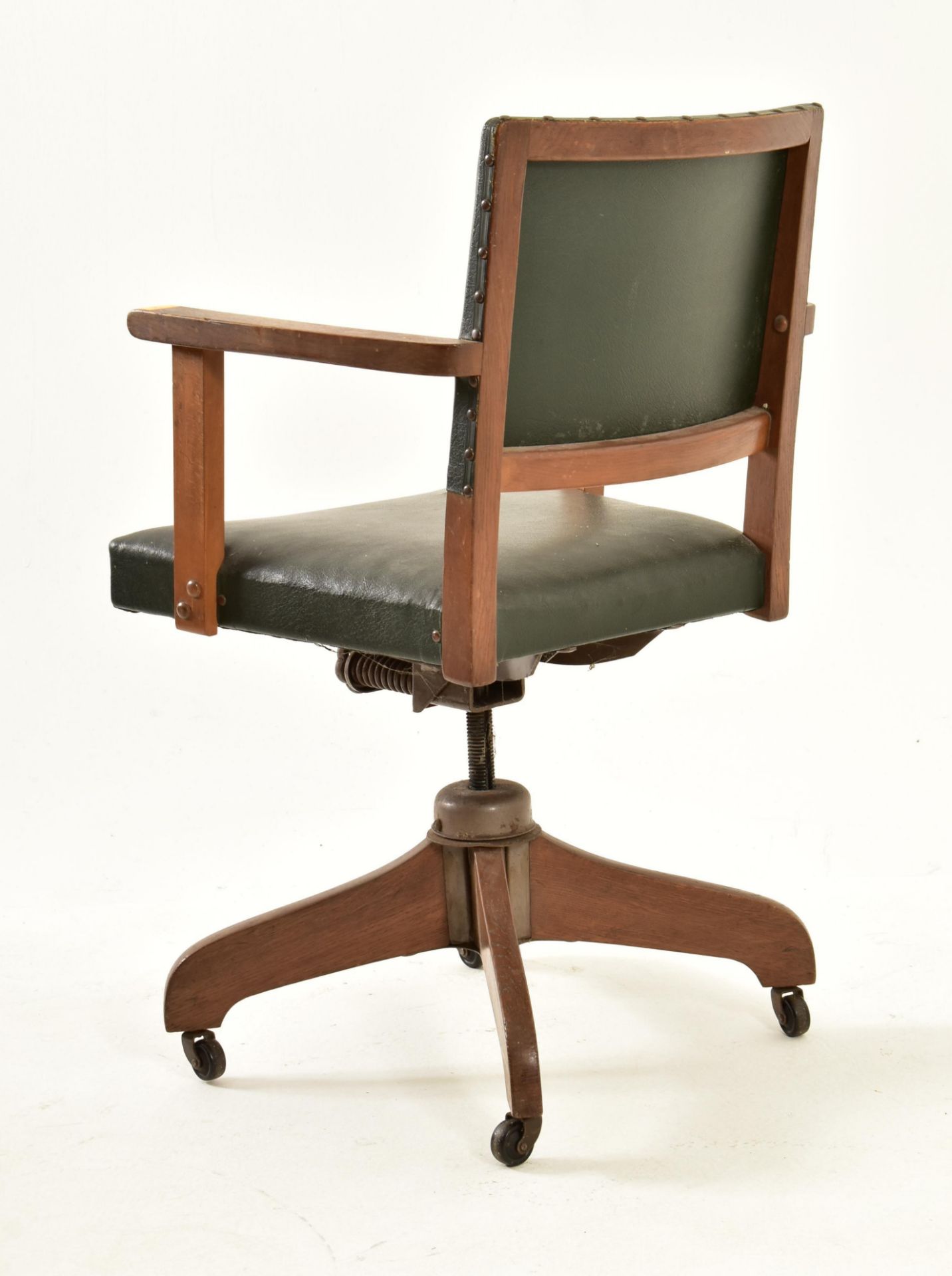 HILLCREST - 20TH CENTURY 1930S BEECH & LEATHER SWIVEL CHAIR - Image 7 of 7