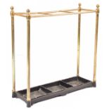 VICTORIAN 19TH CENTURY BRASS & PAINTED METAL UMBRELLA STAND