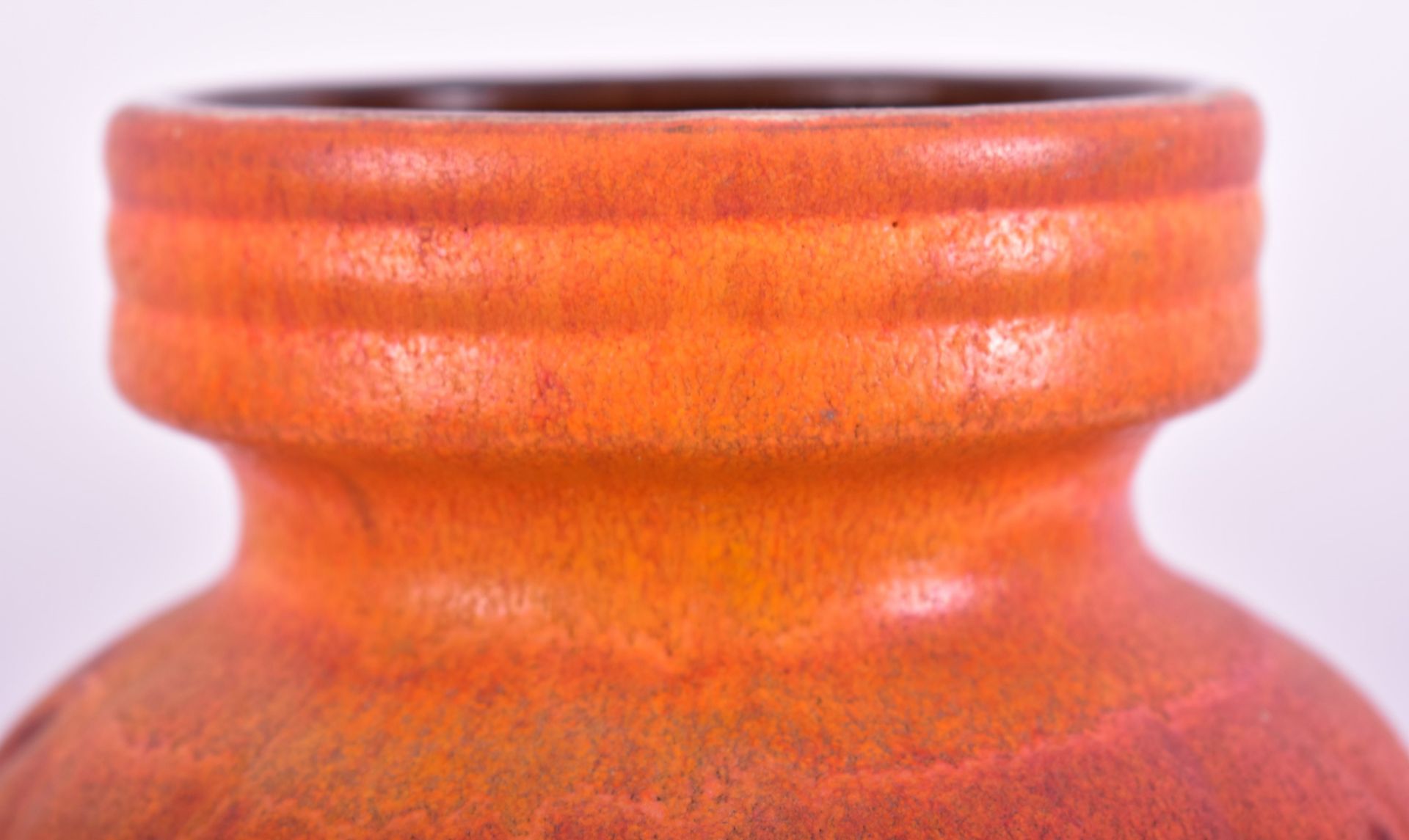 VINTAGE LARGE WEST GERMAN ORANGE TEXTURED VASE - Bild 3 aus 6