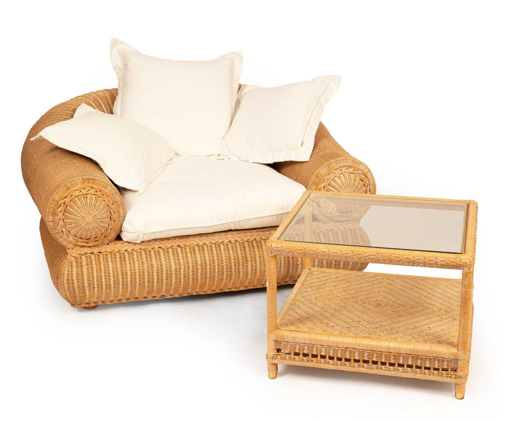 POINT FURNITURE - MODERNIST RATTAN ARMCHAIRS & TABLES - Image 2 of 5
