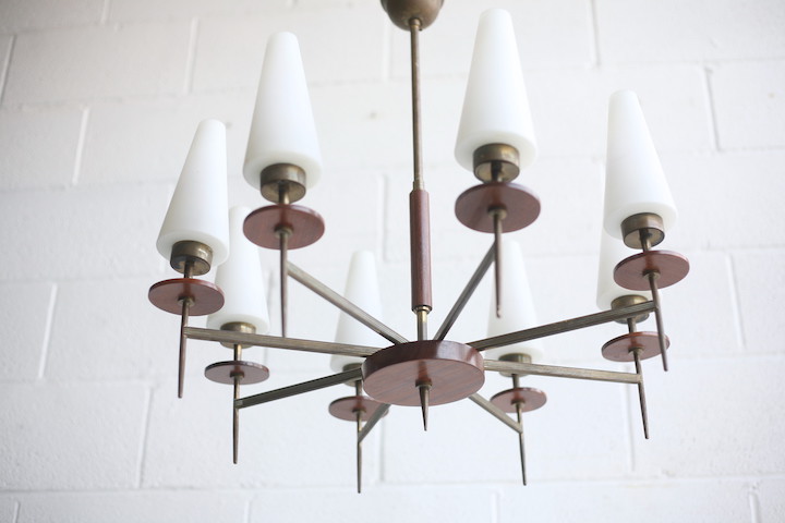 MAISON LUNEL - MID CENTURY FRENCH DESIGNER CEILING LIGHT - Image 4 of 9