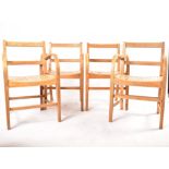 FOUR RAF AIR MINISTRY 1960S OAK CARVER CHAIRS